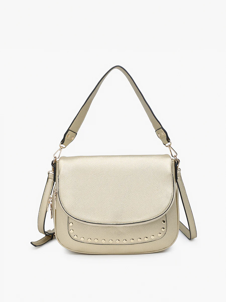 Monet Vegan Grommet Saddle Bag - Image 9