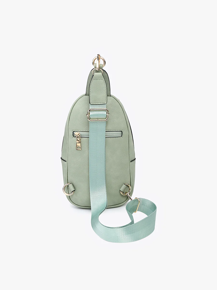 Pamela Vegan Double Zip Sling Bag - Image 3
