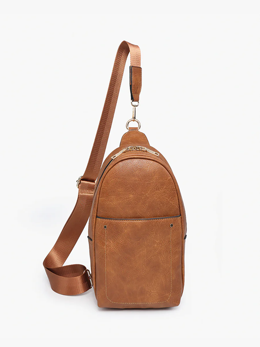 Pamela Vegan Double Zip Sling Bag - Image 8